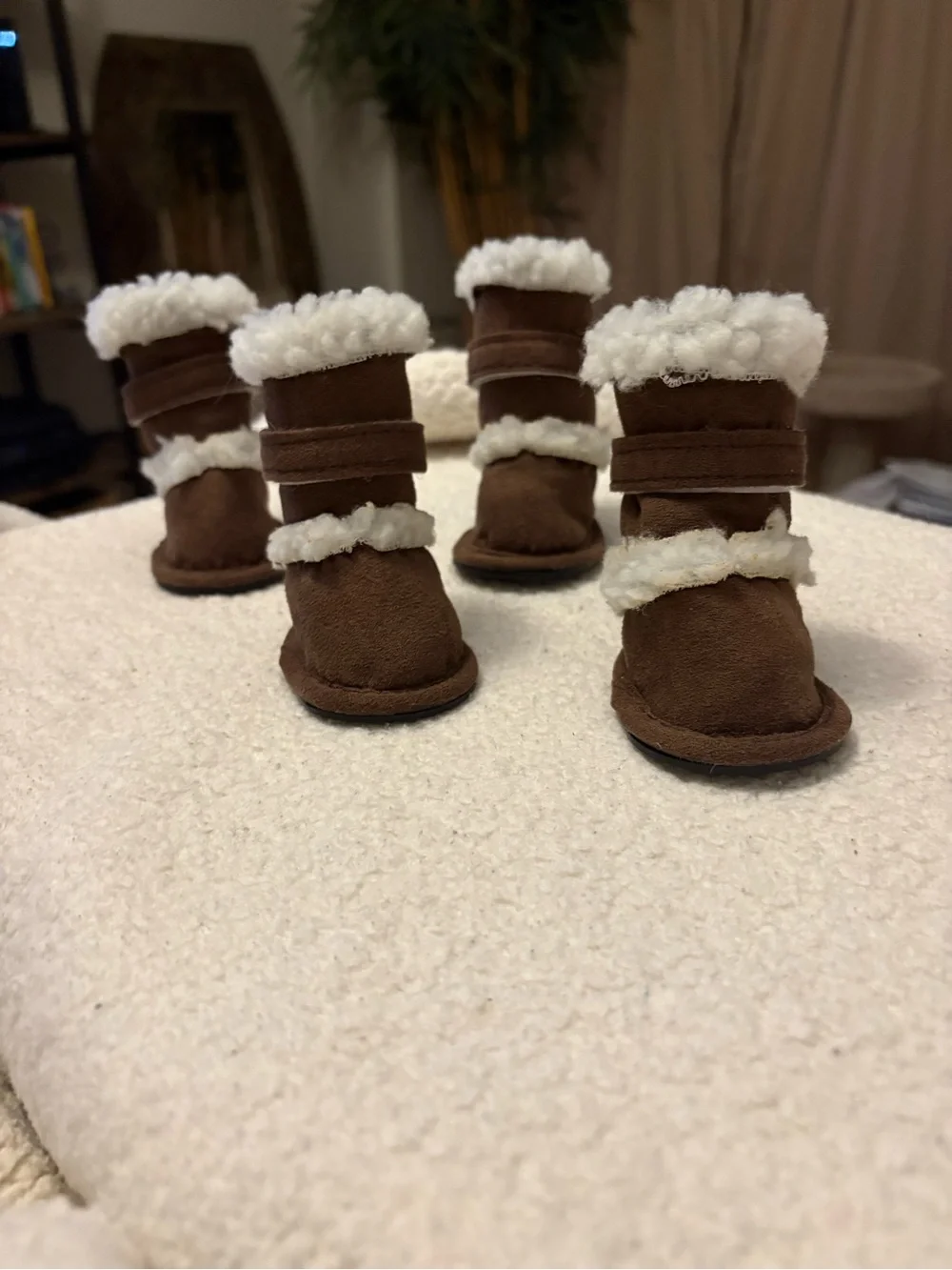 Snugz by Pet Shop Faux Suede Doggy Boots – Small Dogs – 4-Piece Set